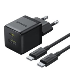 СЗУ-адаптер Baseus Palm 30W PD (1Type-C/1USB) + кабель Type-C - Type-C (Чёрный) ..